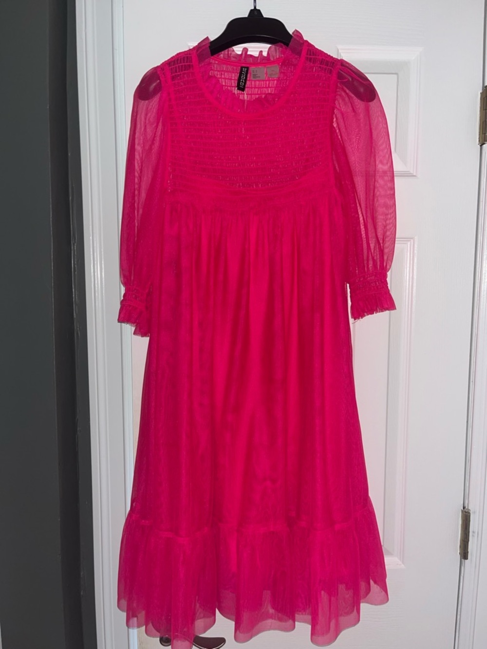 Hot Pink Mesh Party Dress